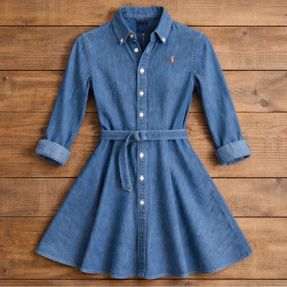 Ralph Lauren Blue Denim Girls Kids Dress